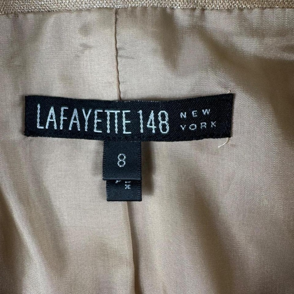 Lafayette 148 New York Blazer Women's Size 8 Metallic Gold Elevated Basics - Picture 4 of 7